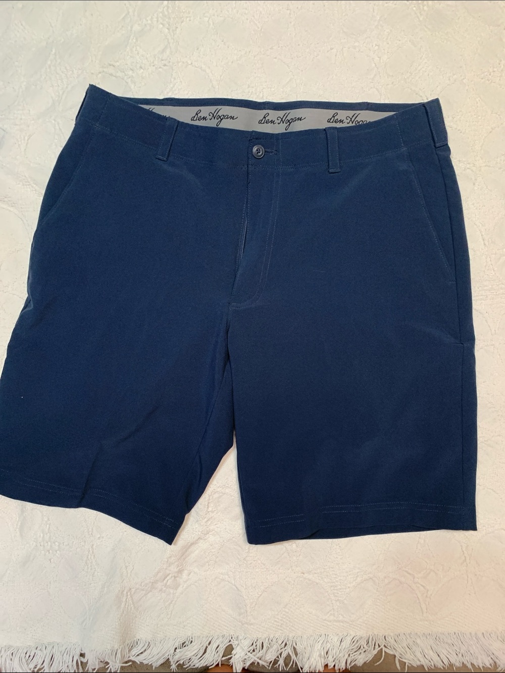 Hogan Men's Dark Navy Flat-Front Performance Shorts